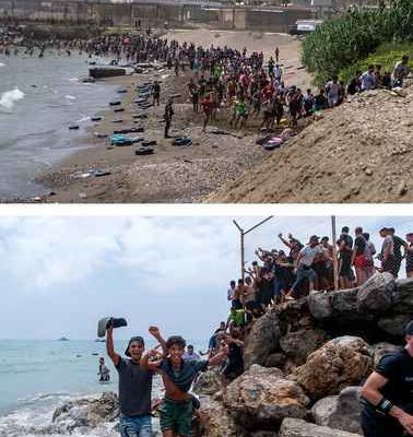 Alrededor-de-40-mil-migrantes-cruzan-de-Marruecos-a-Ceuta-en-una-jornada