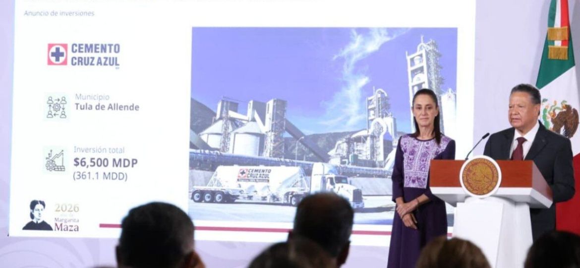 Sheinbaum-anuncia-inversion-de-6-mil-500-mdp-para-reactivar-planta-de-Cruz-Azul-en-Tula